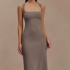Meshki Crepe Midi Dress in Smoke NWT